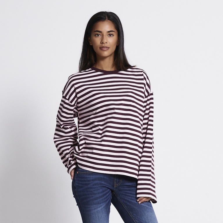 Striped longsleeve-tee "Ammie" Plum